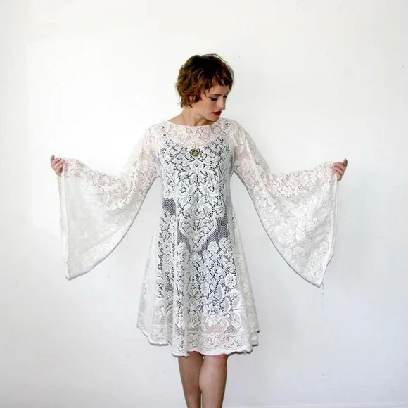๐ฎ White witchy lace dress by Rusty Cuts (now Rose Cut Clothing ) ๐ฎ - Picture 2 of 9